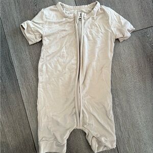 Kids Tales Cream Baby Bamboo Romper, Size 3-6 months